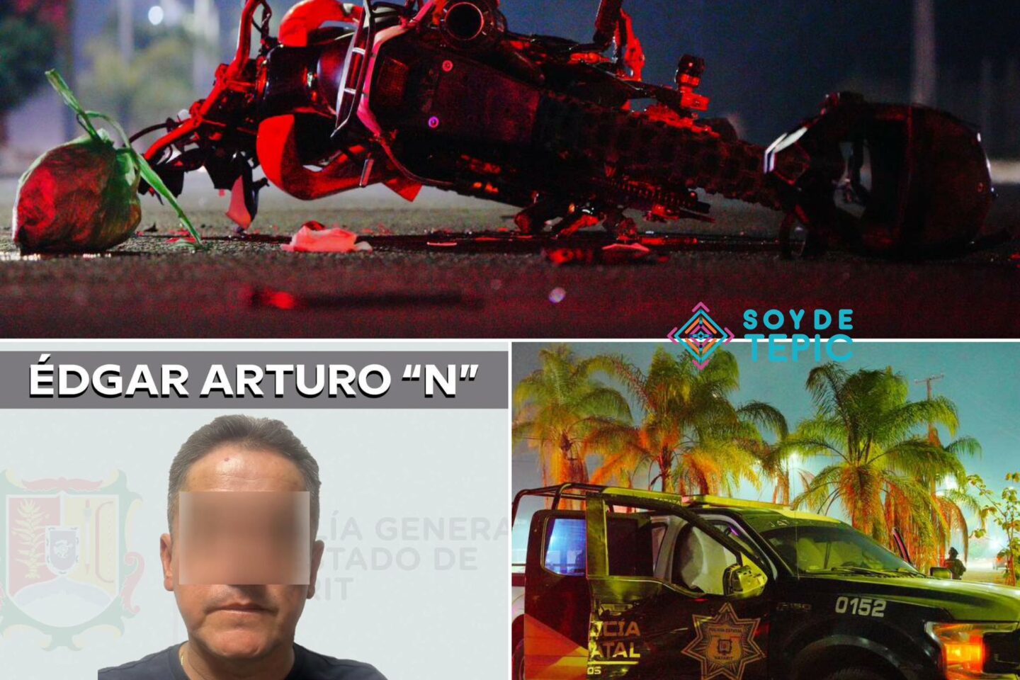 Ha sido detenido el elemento de la Policía Estatal, presunto responsable del accidente en la carretera Tepic-Miramar.