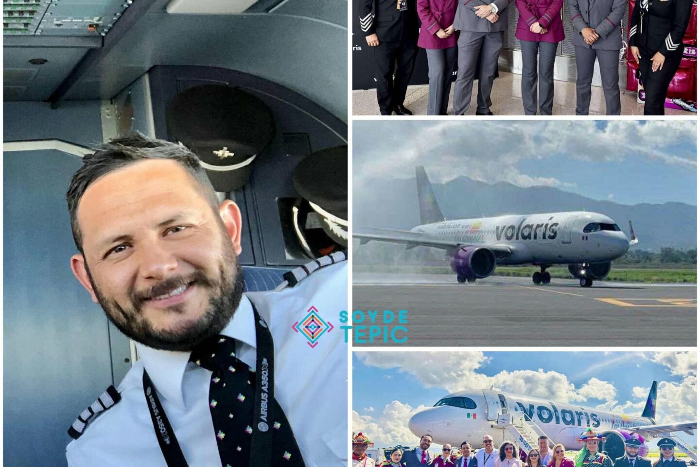 Orgullo nayarita: Capitán Éder García realiza el primer vuelo internacional de Los Ángeles a Tepic